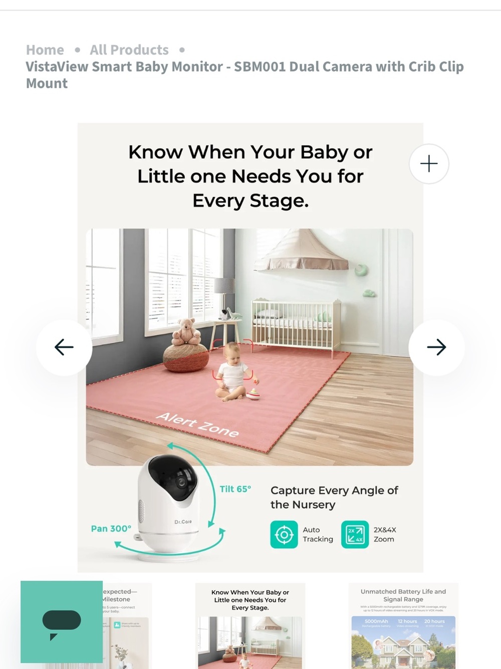 New DR. CARE Vista View SMART BABY MONITOR DC-SBMOO1 - Picture 5 of 11